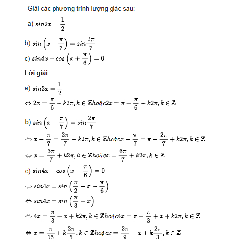 Giải toán lớp 11 trang 40, 41 sách CTST tập 1, Phương trình lượng giác