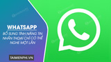 WhatsApp bổ sung tính năng tin nhắn thoại chỉ có thể nghe một lần