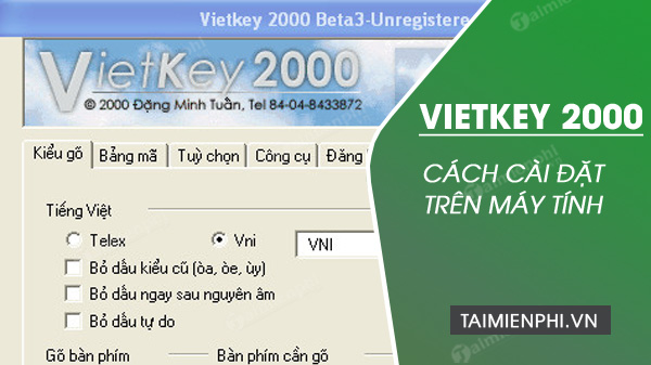 Cách cài Vietkey 2000 gõ tiếng Việt