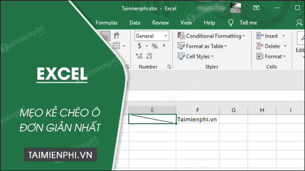 3 Cách kẻ chéo ô trong Excel đơn giản, dễ dàng