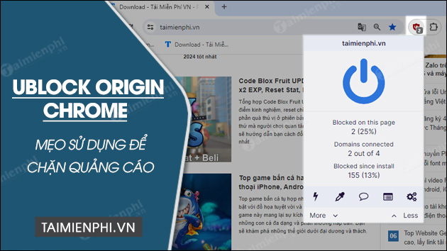 Cách sử dụng Ublock Origin Chrome chặn quảng cáo