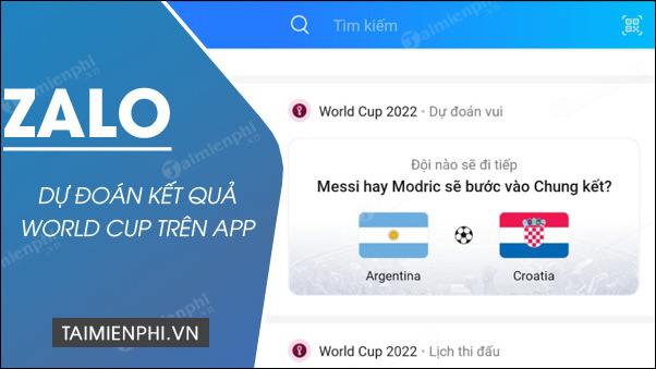 Cách tham gia Dự đoán World Cup cùng Zalo