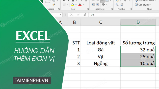 Cách thêm đơn vị vào ô trong Excel đơn giản nhất