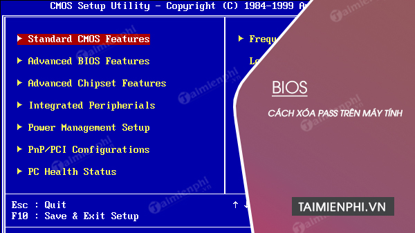 Cách xóa mật khẩu, pass BIOS trên máy tính