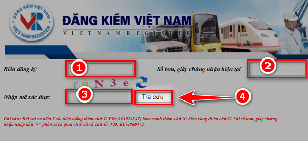 huong dan tra cuu dang kiem xe o to va xe may