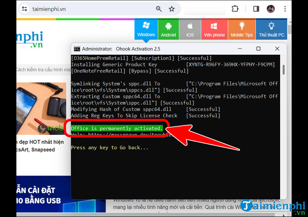 cach kich hoat office 365 ban quyen vinh vien bang cmd
