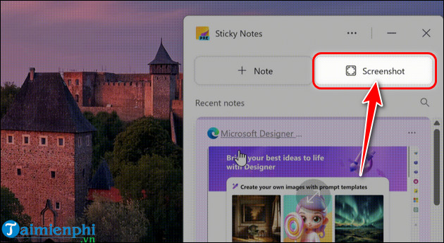 cach chup man hinh PC bang sticky notes