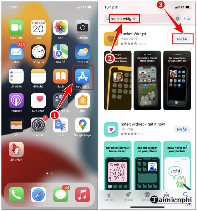 cach dung locker widget tren iphone