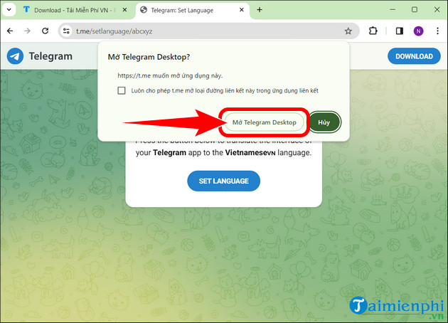 cai cai telegram tieng viet tren pc