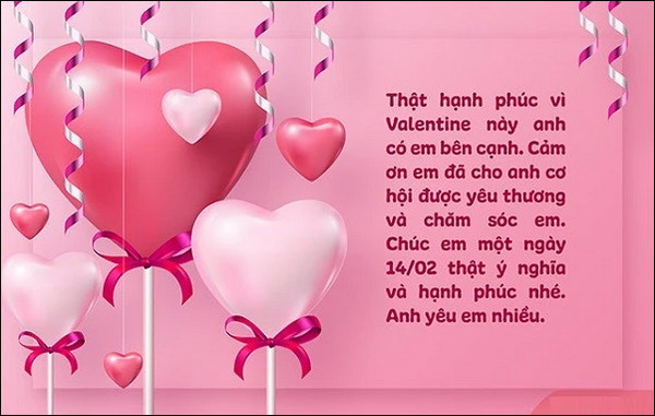 Lời chúc Valentine tặng người yêu