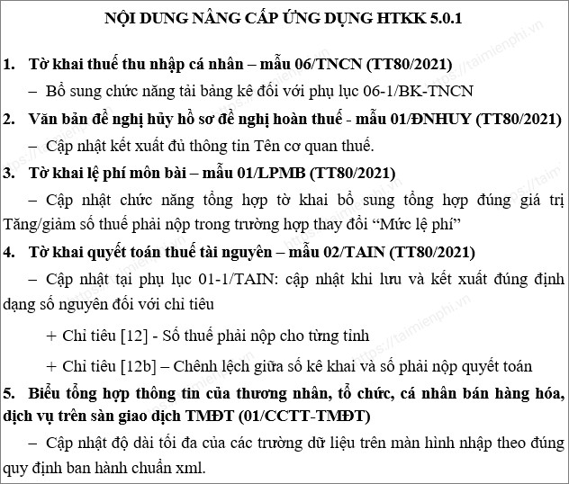 noi dung nang cap HTKK 5.0.1