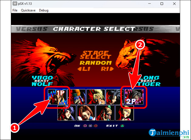 choi bloody roar 2 voi 2 nguoi