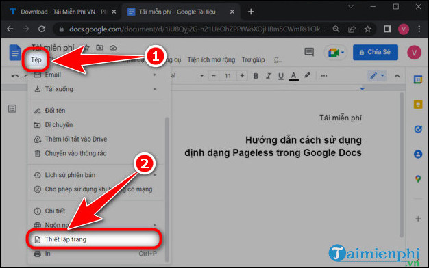 cach su dung pageless trong google docs nhanh nhat