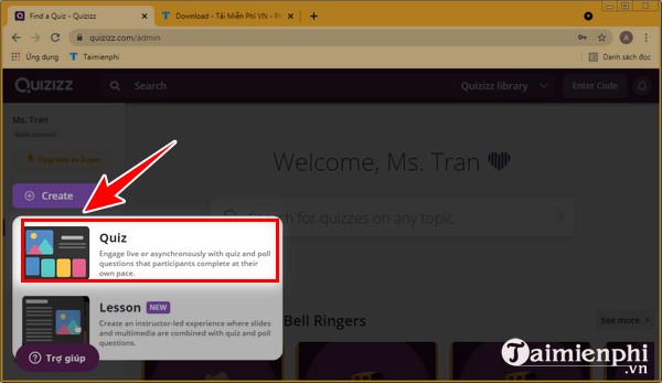 Huong dan su dung Quizizz cho giao vien