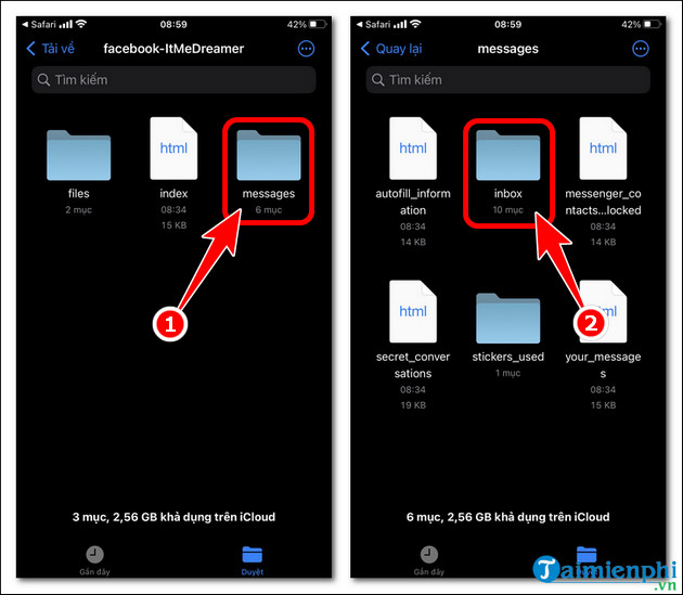 cach xem lai tin nha bi go tren facebook messenger