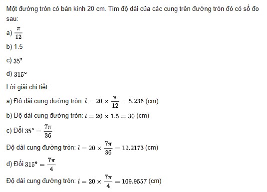 giai toan lop 11 trang 16 sach kntt tap 1 gia tri luong giac cua goc luong giac 2