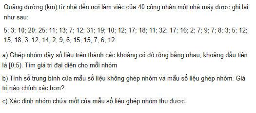 giai toan lop 11 trang 67 sach kntt tap 1 cac so dac trung do cac xu the trung tam