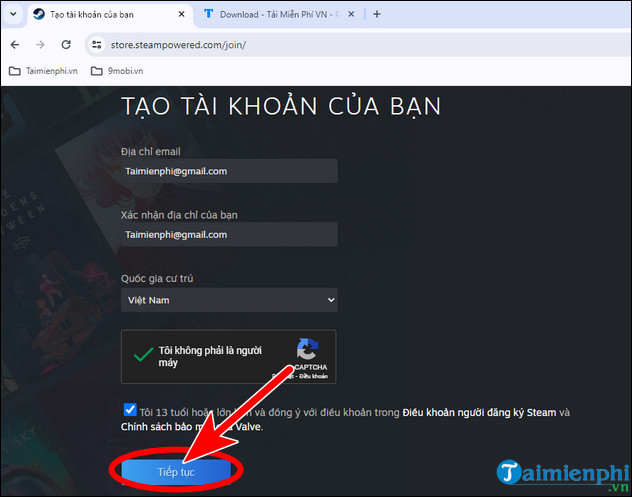 tạo tài khoản Steam mới