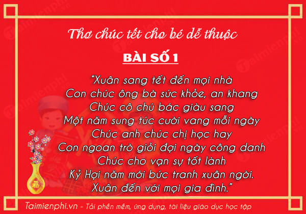 tho chuc tet cho be