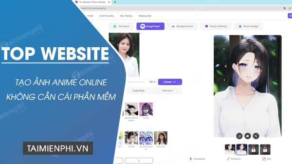 top website tao anh anime online khong can phan mem