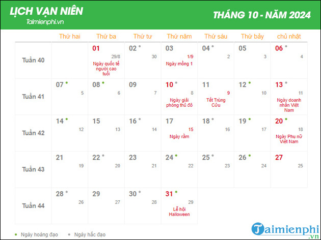 xem lich am duong 2024 thang 10