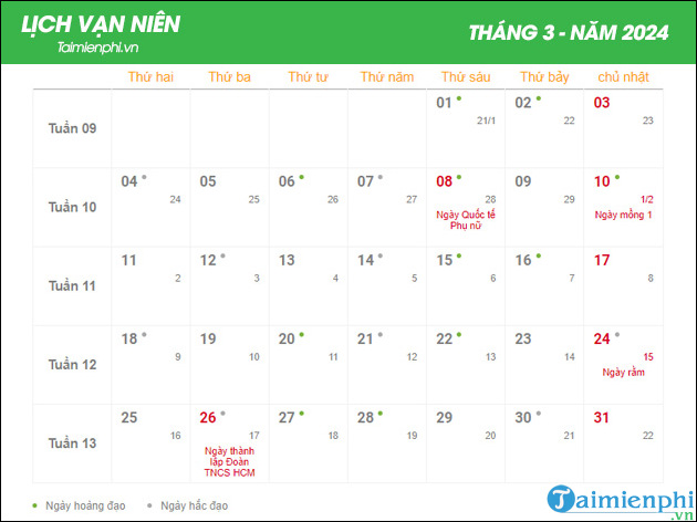 xem lich am duong 2024 thang 3